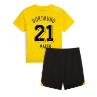 Echipament fotbal Borussia Dortmund Donyell Malen #21 Tricou Acasa 2023-24 pentru copii maneca scurta (+ Pantaloni scurti)